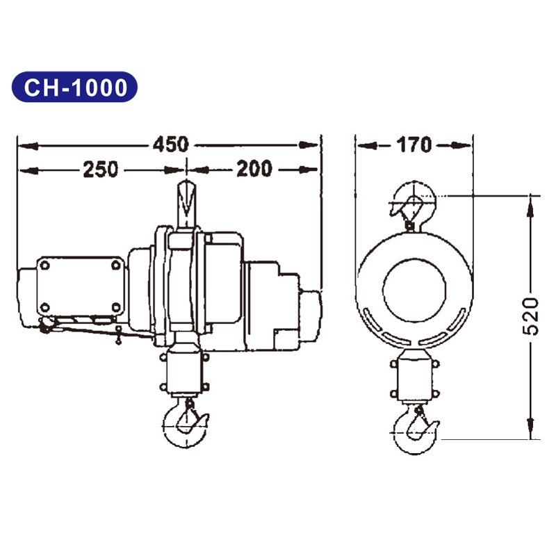 【基業牌 KIO】CH系列 單相單速電動鏈條吊車 (110V/220V)